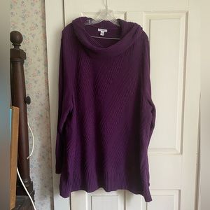 Croft & Borrow Purple Cowl Neck Sweater